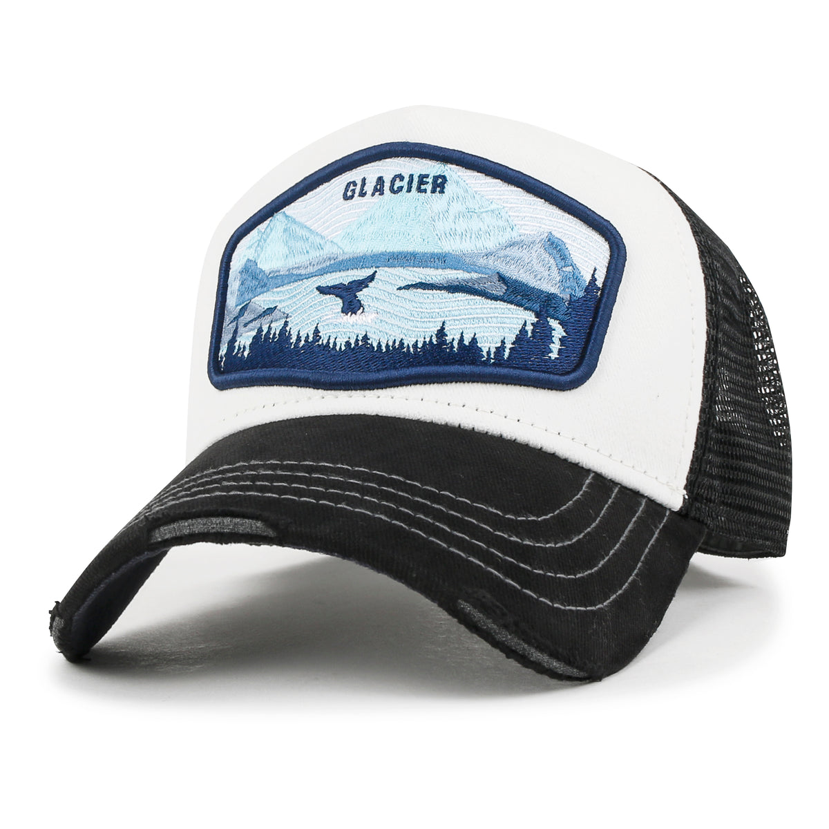 ililily PREMIUM Glacier Bay Embroidery Baseball Cap Structured Trucker Hat