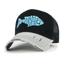 ililily PREMIUM Go With The Flow Embroidery Baseball Cap Vintage Trucker Hat