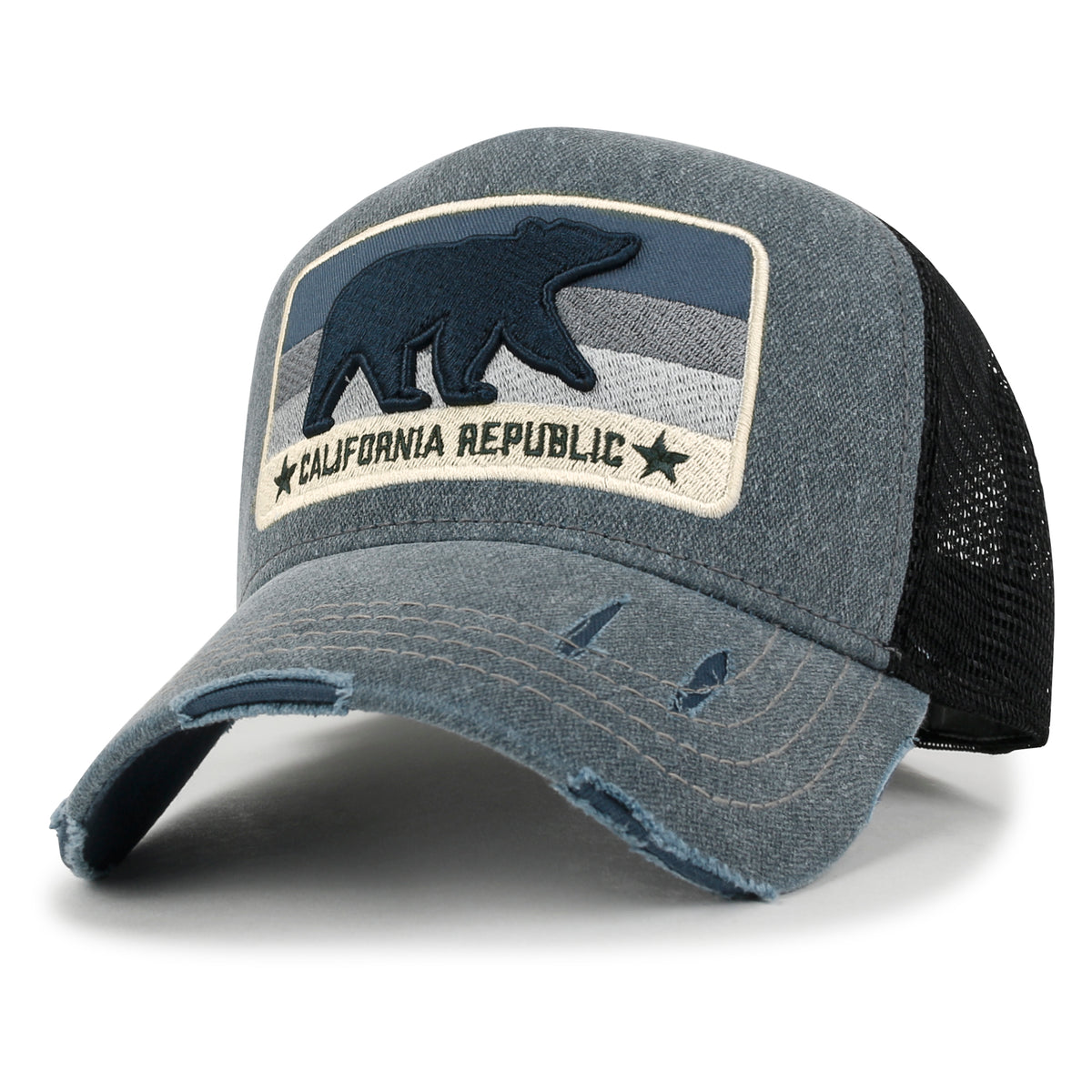 ililily PREMIUM California Bear Embroidered Baseball Cap Vintage Trucker Hat