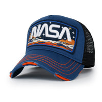 ililily PREMIUM NASA Mars Mission Embroidered Distressed Trucker Cap