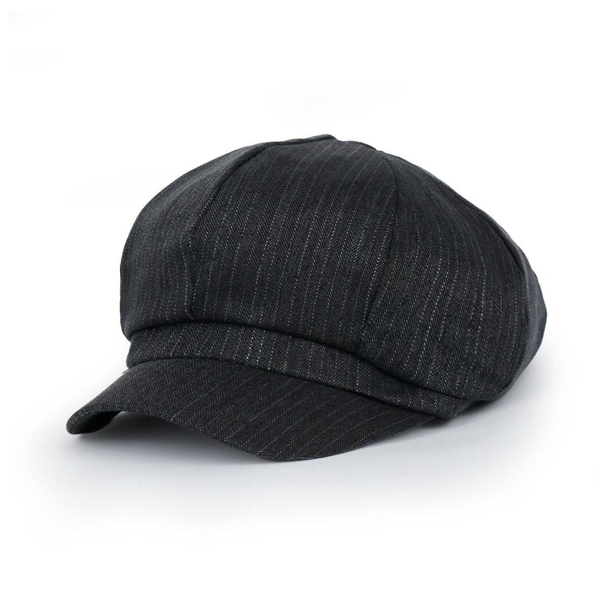 ililily Washed Cotton Newsboy Cabbie Cap Herringbone Duck Bill Flat Hunting Hat