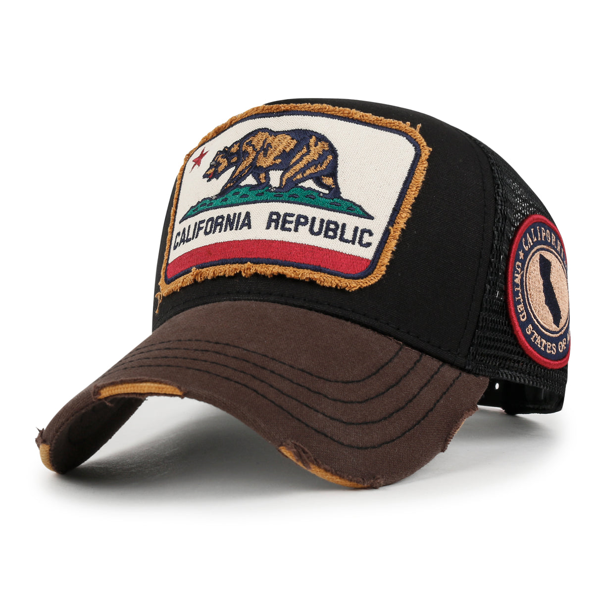 ililily PREMIUM California Bear Embroidered Baseball Cap Vintage Trucker Hat